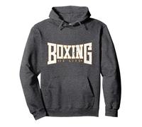 El Boxeo es Vida Sudadera con Capucha, Unisex para Adultos, Jaspeado Oscuro, L