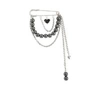 El broche también se puede utilizar como cadena de pantalón o pin accesorio de vestido, pin de cadena de cuentas con flecos, broche multifuncional