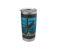 El buceo libre es mi estilo de vida Diver Apnoe Fans Dive Freediver Vaso térmico de acero inoxidable de doble pared
