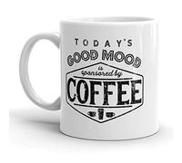 El Buen Humor De Hoy Está Patrocinado Por El Café Tazas De Cerámica Con Asa Tazas De Desayuno Chic Taza De Café Para Escuela Espresso Bebidas Frías Y Calientes 330Ml