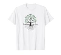 El Buen Karma Crece Profundo Naturaleza Alma Arte Espiritual Camiseta gráfica económica, Hombre, Blanco, L