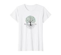 El Buen Karma Crece Profundo Naturaleza Alma Arte Espiritual Camiseta gráfica económica, Mujer, Blanco, L