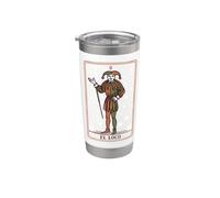 El bufón del tarot tonto, Arcanos Mayores 0, Arte retro español Vaso térmico de acero inoxidable de doble pared