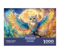 El búho extiende Las alas bajo una Brillante Luna Llena Puzzle De 1000 Piezas búho soñador Excelente Regalo para Niños Y Adultos 52x38cm/1000pcs
