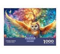 El búho extiende Sus alas en el Bosque mágico Puzzle De 1000 Piezas búho Diversión De Ingenio para Adultos Y Niños 52x38cm/1000pcs