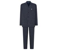 El Búho Nocturno Pijama Hombre Largo Solapa Popelín Estampado, 65% Poliéster, 35% Algodón, Marino 1400, 3XL
