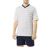 El Búho Nocturno Pijama Hombre Verano Manga Corta - Algodón 100% o Mezcla - Tela Chaqueta Abierto Botones Judo o Punto Fresquito - Ropa Dormir Corto Rayas Bolsillos - 100% Algodón, Azul 3037, M