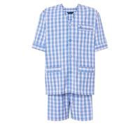 El Búho Nocturno Pijama Hombre Verano Manga Corta - Algodón 100% o Mezcla - Tela Chaqueta Abierto Botones Judo o Punto Fresquito - Ropa Dormir Corto Rayas Bolsillos - 100% Algodón, Azul 4551, 3XL