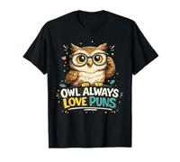 El búho Siempre ama los Juegos de Palabras, Linda Broma de búho Leyendo Camiseta