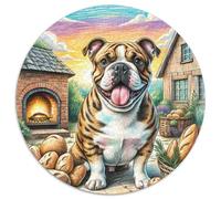 El Bulldog francés Rompecabezas Redondo 1000p Adultos-Niños Good Friend PKunstner Haustier Circular Puzzle Niños: Decoración Hogar Infantil Imposible 3D CKunstón 1000pcs (67.5x67.5cm)