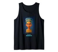 El Busto de la Reina egipcia Nefertiti Gráfico de Dibujos Animados Camiseta sin Mangas