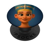 El Busto de la Reina egipcia Nefertiti Gráfico de Dibujos Animados PopSockets PopGrip Adhesivo