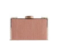 EL CABALLO Bolso de fiesta clutch para mujer Aria de rafia naranja