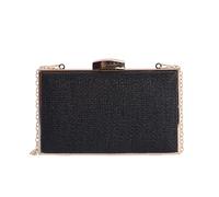 EL CABALLO Bolso de fiesta clutch para mujer Aria de rafia negro