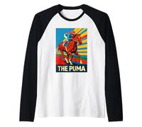 El Caballo Puma, Carreras de Caballos, Santa Anita, del Mar, Caballos Camiseta Manga Raglan