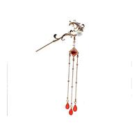 El cabello chino,Palillos for el cabello vintage, horquilla Hanfu con borlas de estilo chino antiguo de 18 cm, accesorios for el cabello femenino, horquilla con paso oscilante