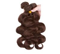 El cabello humano de las pelucas de la onda del cuerpo del marrón chocolate lía 90 gramos/paquete VirginHair brasileño sin procesar Easy Installation and Removal(16 16 16)