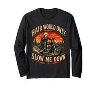 El Cabello Solo me ralentizaría Calvo Esqueleto Motobike Manga Larga