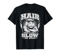El Cabello Solo me ralentizaría Humor Divertido de hipopótamo Calvo Camiseta