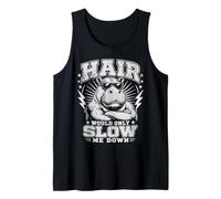 El Cabello Solo me ralentizaría Humor Divertido de hipopótamo Calvo Camiseta sin Mangas