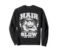 El Cabello Solo me ralentizaría Humor Divertido de hipopótamo Calvo Sudadera
