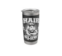 El cabello solo me ralentizaría Humor divertido de hipopótamo calvo Vaso térmico de acero inoxidable de doble pared