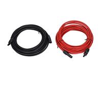 EL Cable DE EXTENSIÓN del Panel Solar Conecta EFICIENTEMENTE Equipos SOLARES 2PCS Negro Rojo Adecuado para Todos LOS ENTORNOS DE GENERACIÓN DE ENERGÍA Solar (10 m/32,8 Tartas)