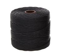 El cable de nylon Beadsmith S-Lon #18- Tex210 .5 mm de dimetro 3 capas Twisted y unin de 77 yardas- color negro- para encadenar crochet de cuentas