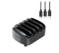 El Cable USB De Carga For PC Tablet 5 Vira Muelle La Estación con Soporte 40W 5V2.4A(Black-02)