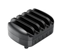 El Cable USB De Carga For PC Tablet 5 Vira Muelle La Estación con Soporte 40W 5V2.4A(Black)