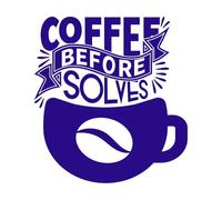 El café antes lo resuelve todo, café dibujado a mano vintage con letras a mano Calcomanías de letras 54.6x59.2cm Incluye kit de película de transferencia Azul oscuro