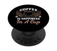 El café es la Felicidad en una Taza Me Gusta el café Coffee PopSockets PopGrip Adhesivo