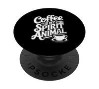 El café es mi Animal Espiritual PopSockets PopGrip Adhesivo