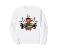 El café es mi lenguaje de Amor - Cotización de latidos del corazón con cafeína Sudadera