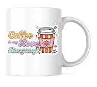 El Café Es Mi Lenguaje Del Amor Taza De Café Con Asa Taza Porcelana Tazas Para Oficina Cacao Leche 330Ml