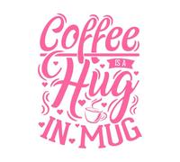 El café es un abrazo en el diseño de tazas. Calcomanías de letras 64x82.9cm Decoración de tiendas Rosa