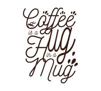 El café es un abrazo en un diseño de taza. Calcomanías de letras 36x49.7cm Se puede modificar y añadir información Café