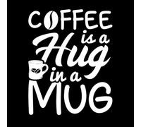 El café es un abrazo en una taza, artesanía o diseño de café. Calcomanías de vinilo para murales y paredes 52x65.4cm No daña la superficie de la pared Blanco
