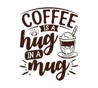 El café es un abrazo en una taza Calcomanías de vinilo para murales y paredes 49.2x61.2cm Decoración artística Café