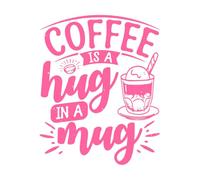 El café es un abrazo en una taza Calcomanías de vinilo para murales y paredes 49.2x61.2cm Incluye kit de película de transferencia Rosa