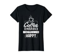 El café Hace Feliz a Mahoma Divertido Nombre de Mahoma Diciendo Camiseta gráfica económica