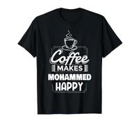 El café Hace Feliz a Mahoma Divertido Nombre de Mahoma Diciendo Camiseta gráfica económica