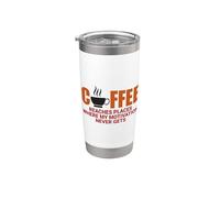 El café llega a lugares donde la motivación nunca llega Vaso térmico de acero inoxidable de doble pared
