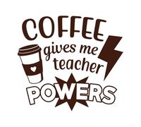 El café me da el poder de un maestro. Calcomanías de letras 54.6x60.6cm Fácil instalación Café