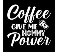 El café me da poder de mamá Calcomanías de letras 54.6x56.3cm Decoración de tiendas Blanco