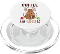 El café me llama y yo Moose Go Cute Moose PopSockets PopGrip para MagSafe