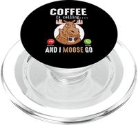 El café me llama y yo Moose Go Cute Moose PopSockets PopGrip para MagSafe