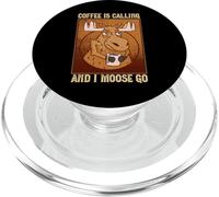 El café me llama y yo Moose Go Cute Moose PopSockets PopGrip para MagSafe