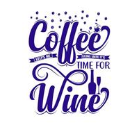 El café me mantiene en marcha hasta que llega la hora. Calcomanías de vinilo para murales y paredes 52x66.6cm Vinilos para ventanas Azul oscuro