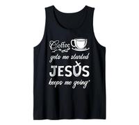El café me Pone en Marcha Jesús me Mantiene yendo Jesús Camiseta sin Mangas